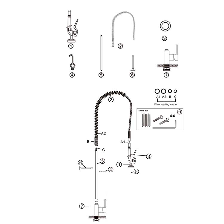 GRIFO INDUSTRIAL DUCHA GDM2 s1 - Imagen 2