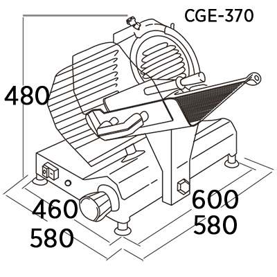 CORTADORA DE FIAMBRES MANUAL POR ENGRANAJE EDENOX CGE-370 - Imagen 2