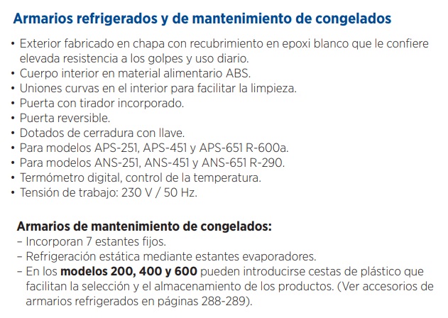 ARMARIO PARA MANTENIMIENTO DE CONGELADOS ANS-651 - Imagen 3