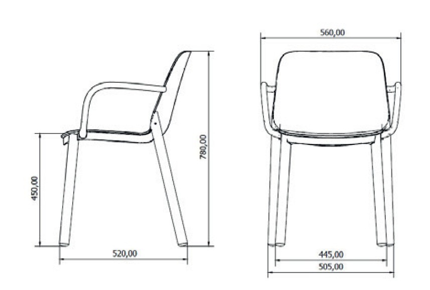 SILLA CON BRAZOS MODELO ONE - Imagen 2