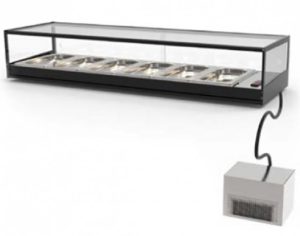 VITRINA EXPOSITORA TAPAS 4 BANDEJAS 850x385x225 MM REMOTO