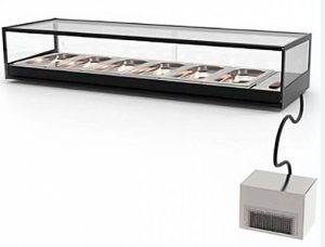 VITRINA EXPOSITORA TAPAS 6 BANDEJAS 1175x385x225 MM REMOTO